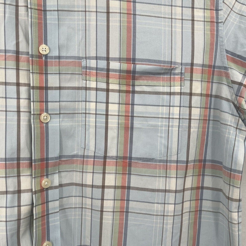 L.L. Bean Button Up Plaid Short Sleeve Shirt Size Large - Picture 3 of 5